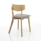 Fabric Kitchen Chair with 2 Piece Solid Wood Structure - Tonino Viadurini