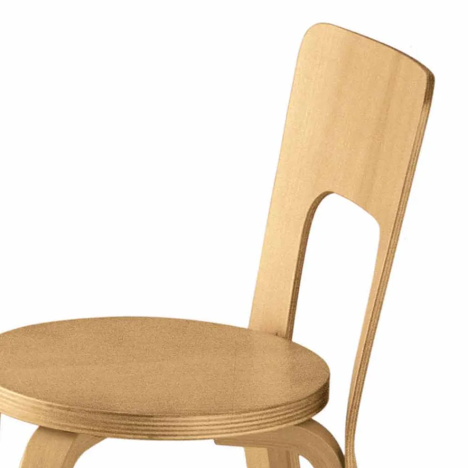 Kitchen Chair in Natural Curved Beech Wood Made in Italy - Cassiopea Viadurini