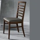 Kitchen Chair in Wood and Seat in Italian Design Fabric - Jeanine Viadurini