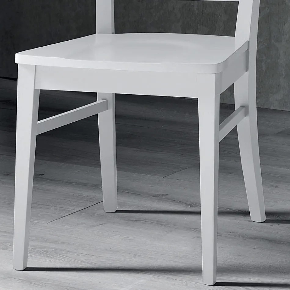 Italian Design Solid Beech Wood Kitchen Chair - Jeanine Viadurini