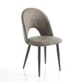 Kitchen Chair in Aged Effect Synthetic Leather 4 Pieces - Renetta