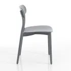 Kitchen Chair in White or Matt Gray Polypropylene 4 Pieces - Milan Viadurini