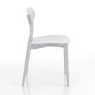 Kitchen Chair in White or Matt Gray Polypropylene 4 Pieces - Milan Viadurini