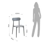 Kitchen Chair in White or Matt Gray Polypropylene 4 Pieces - Milan Viadurini