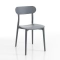 Kitchen Chair in White or Matt Gray Polypropylene 4 Pieces - Milan
