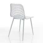 Kitchen Chair in Matt White Polypropylene and Steel 4 Pieces - Beyonce Viadurini