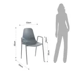Kitchen Chair in Polypropylene with Steel Legs 4 Pieces - Pinga Viadurini