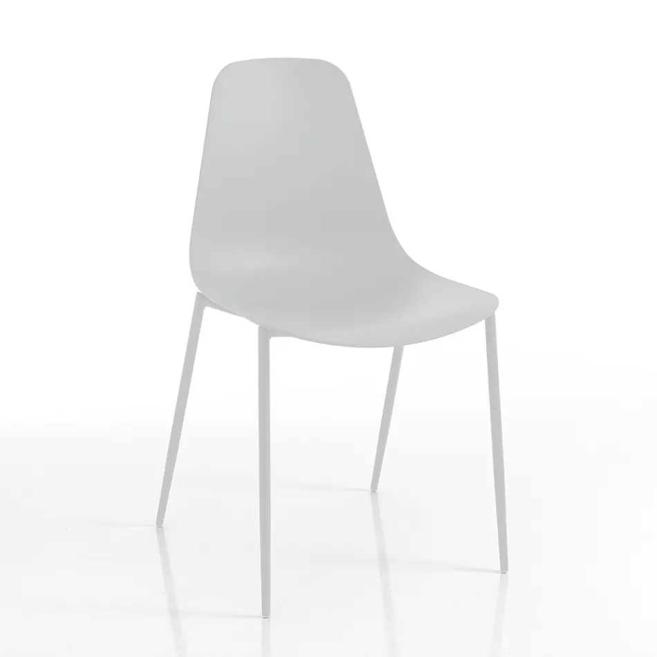 Kitchen Chair in Polypropylene with Steel Legs 4 Pieces - Pinga Viadurini