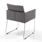 Kitchen Chair in Gray Fabric with Metal Base 2 Pieces - Shutter Viadurini