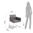 Kitchen Chair in Gray Fabric with Metal Base 2 Pieces - Shutter Viadurini