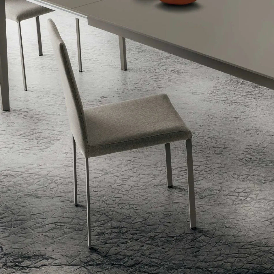 Fabric Upholstered Kitchen Chair Made in Italy, 2 Pieces - Mawi Viadurini