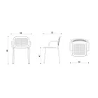 Outdoor Chair with Metal Armrests Made in Italy 2 Pieces - Synergy Viadurini