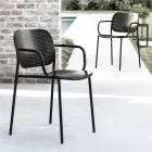 Outdoor Chair with Metal Armrests Made in Italy 2 Pieces - Synergy Viadurini