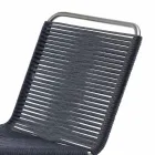 Design Outdoor Chair in Steel and Black Cord Made in Italy - Madagascar1 Viadurini