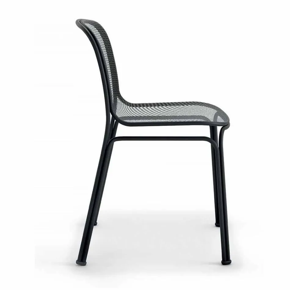 Outdoor Stackable Metal Chair Made in Italy, 4 Pieces - Prunella Viadurini