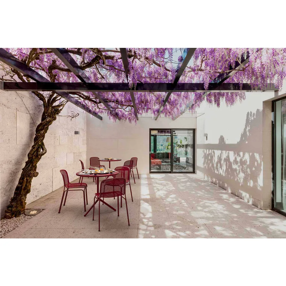 Outdoor Stackable Metal Chair Made in Italy, 4 Pieces - Prunella Viadurini