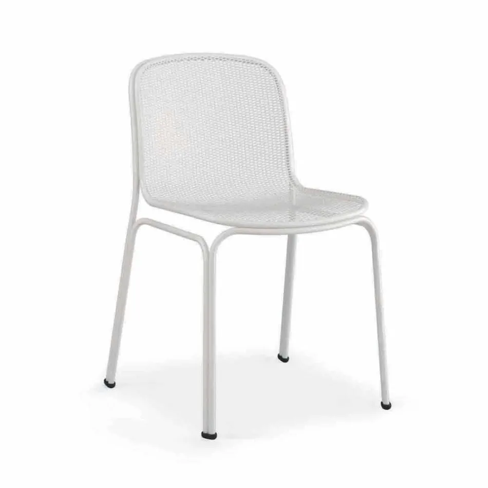 Outdoor Stackable Metal Chair Made in Italy, 4 Pieces - Prunella Viadurini