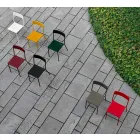 Outdoor Stackable Metal Chair Made in Italy, 4 Pieces - Xylia Viadurini