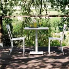 Stackable Outdoor Chair in Painted Metal Made in Italy, 4 Pieces - Tulle Viadurini