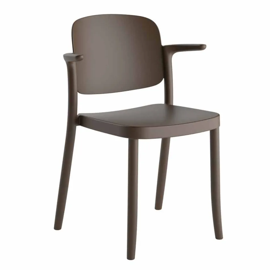 Stackable Outdoor Chair in Polypropylene Made in Italy, 4 Pieces - Bertina Viadurini
