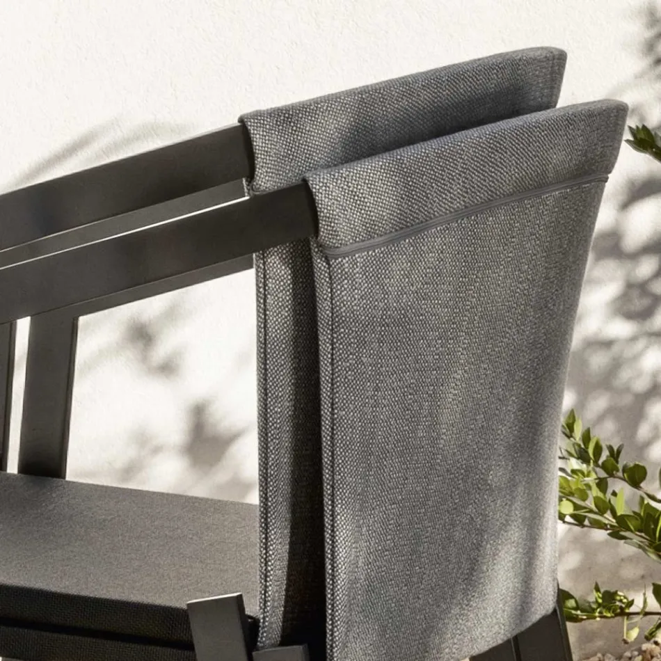 Outdoor Aluminum Chair with or Without Cushion, High Quality, 4 pcs - Filomena Viadurini