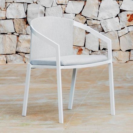 Outdoor Aluminum Chair with or Without Cushion, High Quality, 4 pcs - Filomena Viadurini