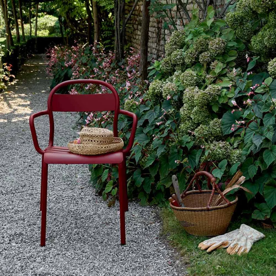 Outdoor Stackable Aluminum Chair Made in Italy, 4 Pieces - Ulyssa Viadurini