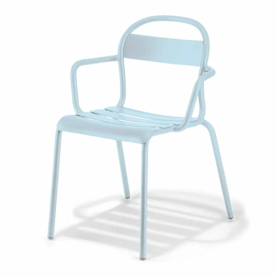Outdoor Stackable Aluminum Chair Made in Italy, 4 Pieces - Ulyssa Viadurini