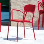 Outdoor Metal Chair with Armrests Made in Italy 4 Pieces - Pixie Viadurini