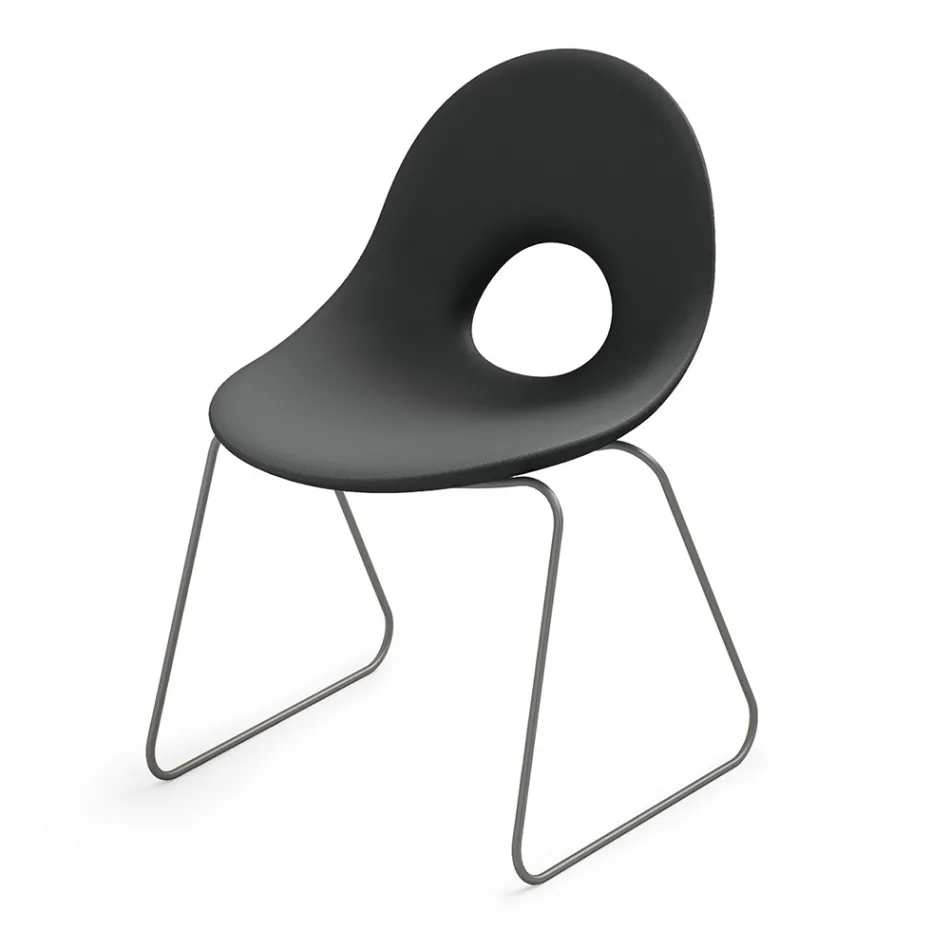 Outdoor Chair in Polyethylene and Iron Base Made in Italy 2 pieces - Ashley Viadurini
