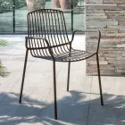 Stackable Garden Chair in Metal Made in Italy 2 Pieces - Giuliana Viadurini