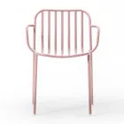 Metal Garden Chair with Armrests Made in Italy 2 Pieces - Simply Viadurini