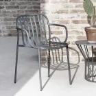 Metal Garden Chair with Armrests Made in Italy 2 Pieces - Simply Viadurini