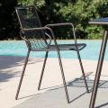 Metal Garden Chair with Armrests Made in Italy 2 Pieces - Vikas