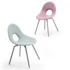 Garden Chair in Polyethylene and Aluminum Base Made in Italy - Ashley Viadurini