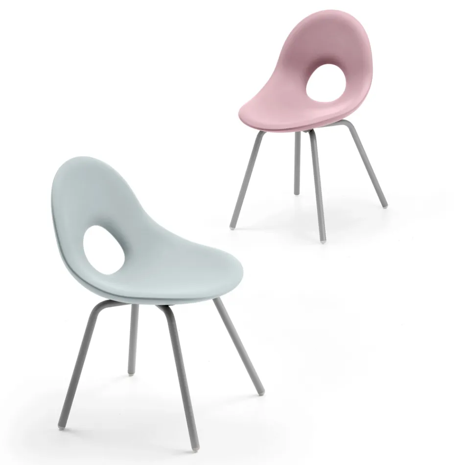 Garden Chair in Polyethylene and Aluminum Base Made in Italy - Ashley Viadurini