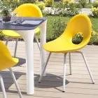 Garden Chair in Polyethylene and Aluminum Base Made in Italy - Ashley Viadurini