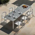 Garden Chair in Textilene and Aluminum Base Made in Italy - Milanka Viadurini