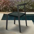 Garden Chair in Textilene and Aluminum Base Made in Italy - Milanka Viadurini