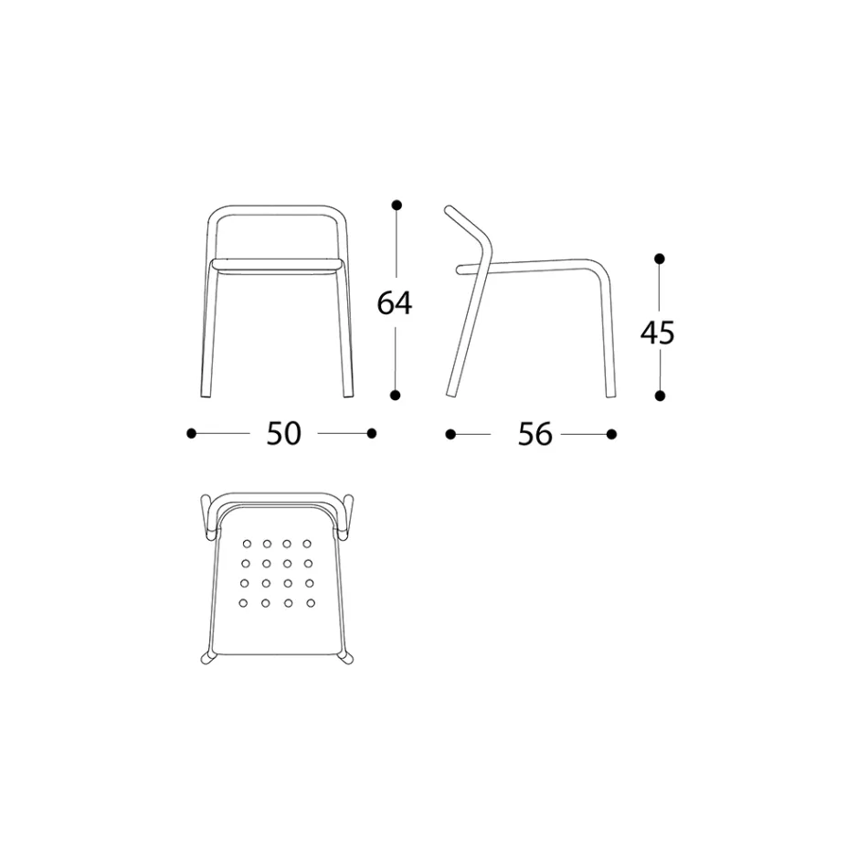 Garden Chair Aluminum Structure Made in Italy - Noss by Varaschin Viadurini