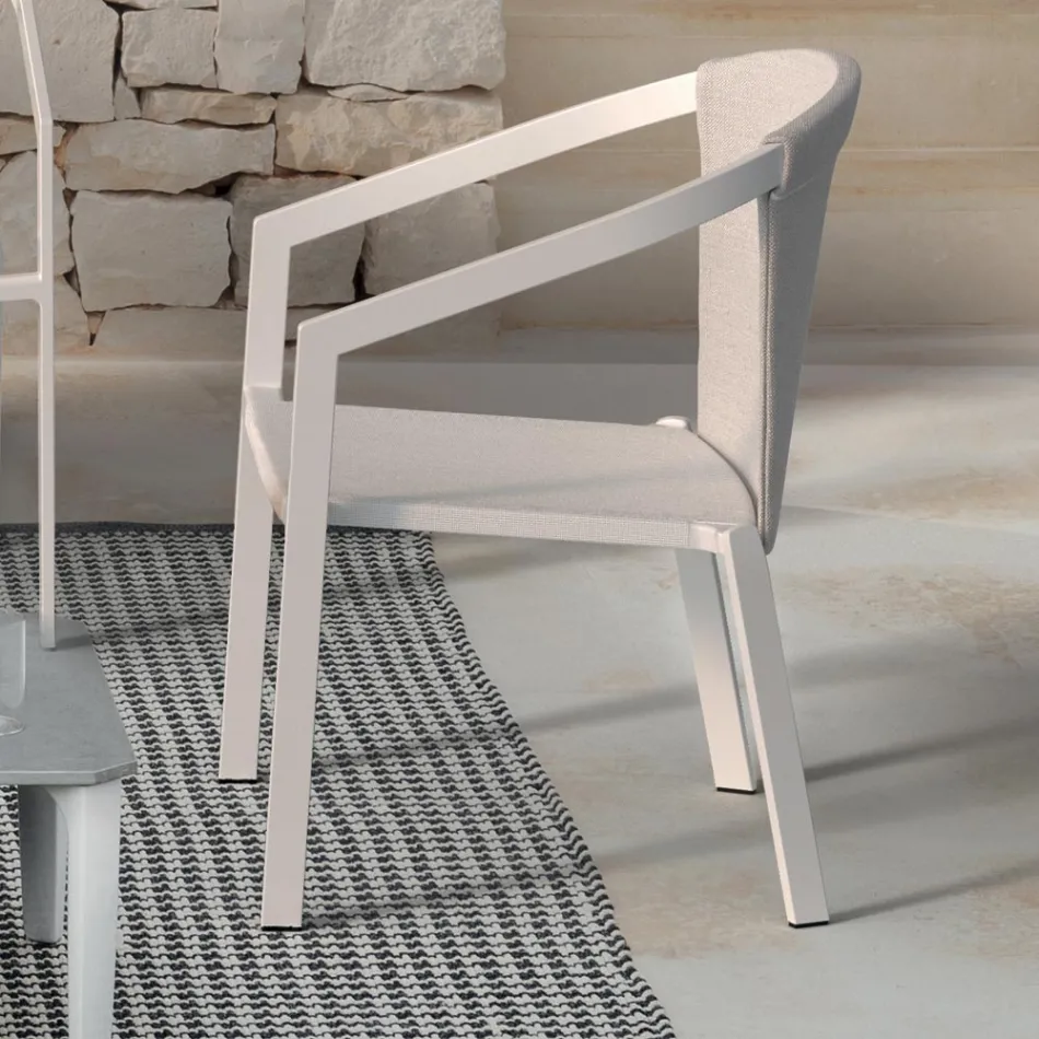 Garden Chair Structure in Painted Aluminum Made in Italy - Jouve Viadurini