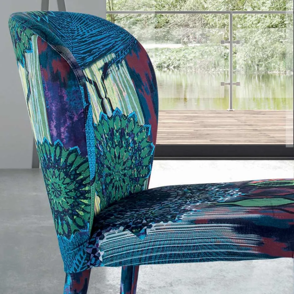 Dining Chair with Seat and Upholstered Legs Made in Italy - Verona Viadurini