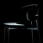 Dining Chair with Velvet Seat and Backrest Made in Italy - Livorno Viadurini