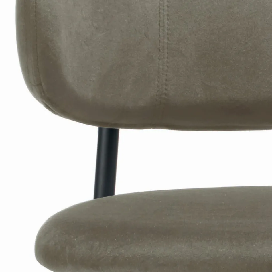 Dining Chair with Velvet Seat and Backrest Made in Italy - Livorno Viadurini