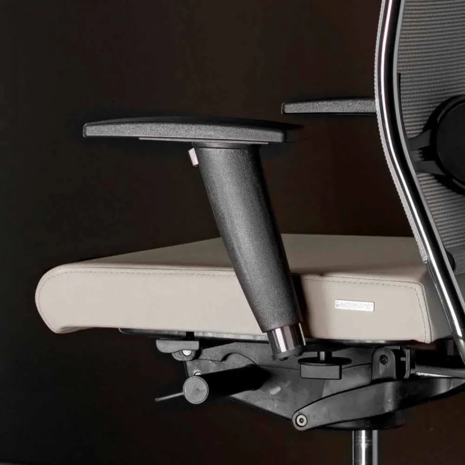 Ergonomic Swivel Office Desk Chair with Wheels and Armrests - Gimiglia Viadurini