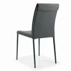 Living Room Chair with Steel Legs and Fabric Seat - Amalfi Viadurini