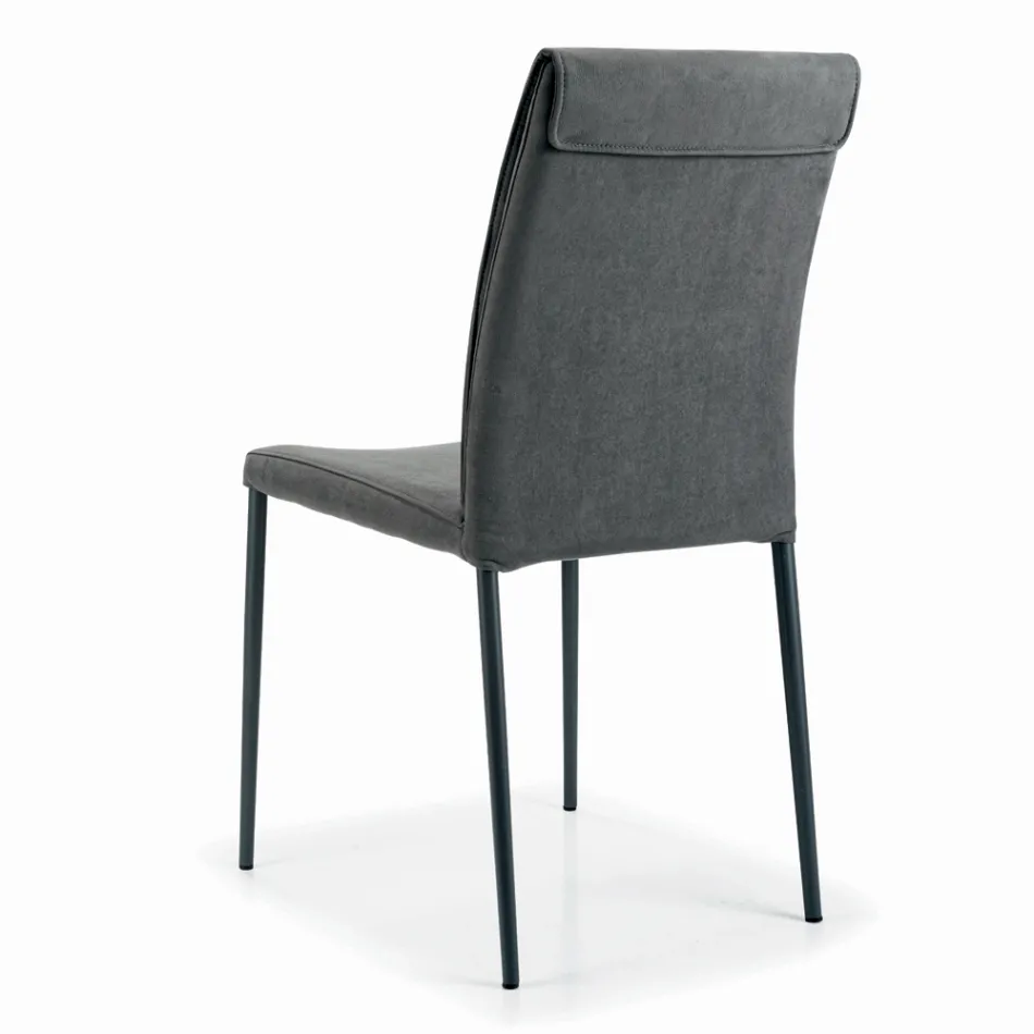 Living Room Chair with Steel Legs and Fabric Seat - Amalfi Viadurini