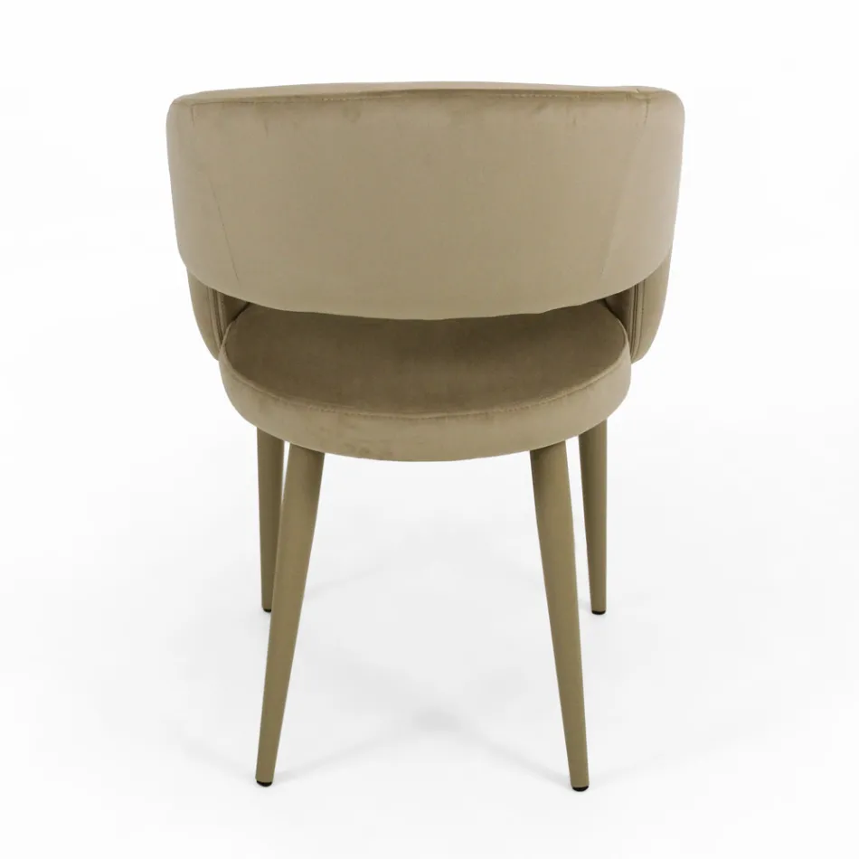 Living Room Chair with Velvet Seat Rope Finish Made in Italy - Savignano Viadurini