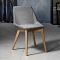 Modern chair in fabric and wood for living room made in Italy, Oriella