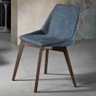 Living room chair in fabric and modern wood made in Italy, Oriella Viadurini